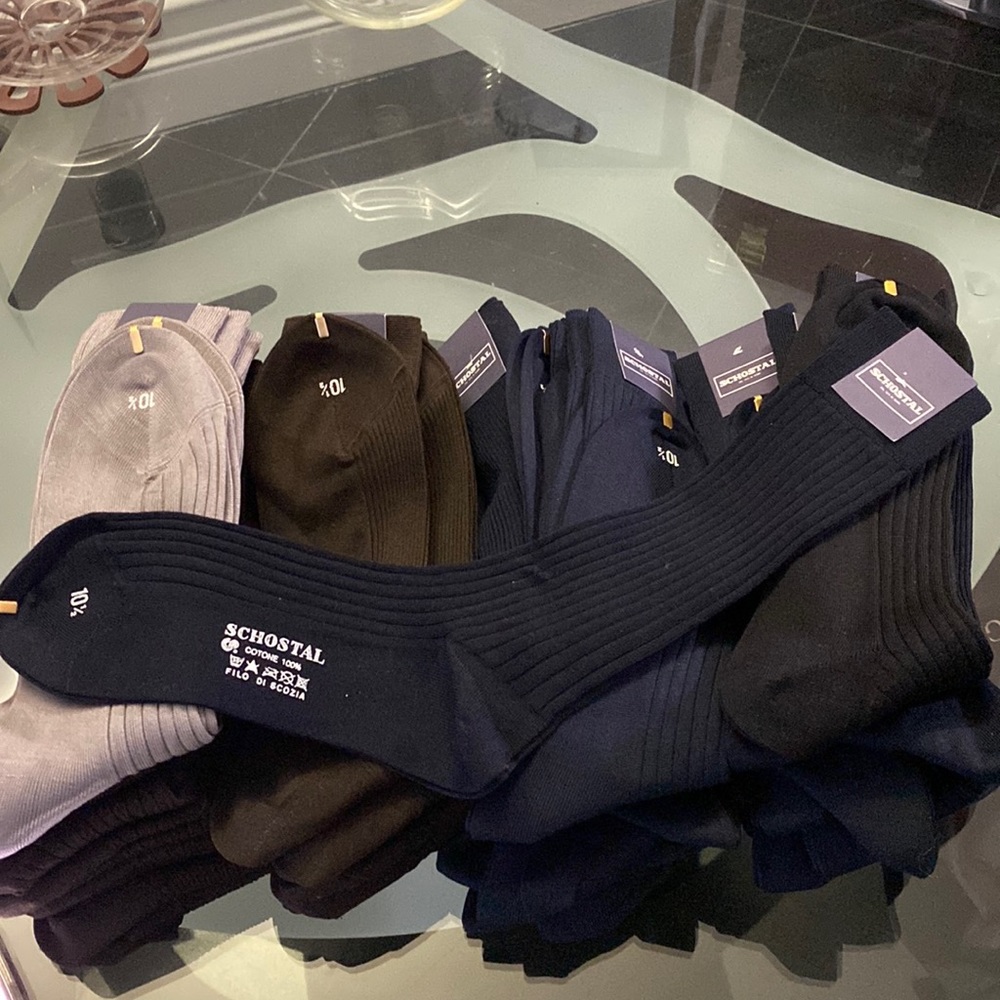 Schostal Roma Italian men’s long dress socks. Filo Di Scozia. 100% cotton.